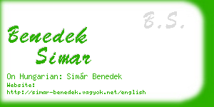 benedek simar business card